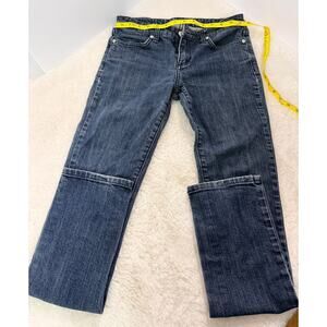 BcBg Maxazria Straight Leg Jeans Womens 28 x 32 Dark Wash Mid Rise Stretch
